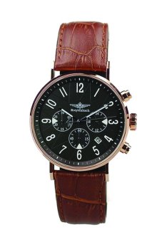 Breytenbach Men's BB6640S-RG Chronograph Watch - Jam Tangan Pria - Cokelat - Leather  