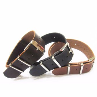 Buy 1 Get 3 Twinklenorth 22mm Black Brown Leather Nato Military Watch Band Strap NATO-022 - intl  