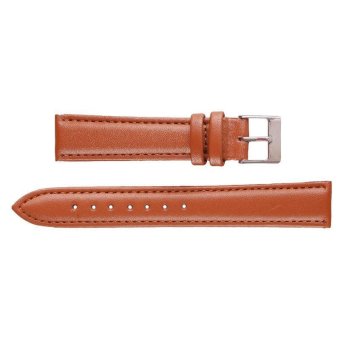 BUYINCOINS 18 mm/20 mm/22 mm dengan kulit asli jam tangan Band tali pengikat stainless steel tandai gesper coklat-20 mm  