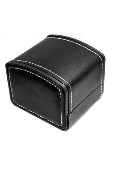 Buytra Pu Watches Boxes Elastic Flip Black  