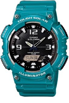 Casio Analog and Digital Solar Touch Watch Jam Tangan Pria - Hijau Tosca - Rubber Strap - AQ-S810WC-3AVDF  