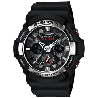 Casio G-Shock Dual Time Analog Digital - Jam Tangan Pria - Tali Rubber - GA-200-1ADR - Hitam Putih  