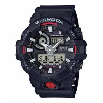 Casio G-Shock GA-700-1A - Jam Tangan Pria - Black Red - Strap Resin  