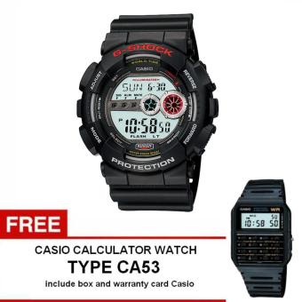 Casio G-Shock Jam Tangan Pria - Hitam - Karet / Resin - GD-100-1ADR+ Free Casio Calculator Watch CA53  