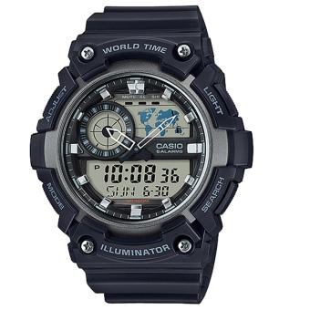 Casio - Jam Tangan Dualtime AEQ 200W 1A Hitam tali Karet  