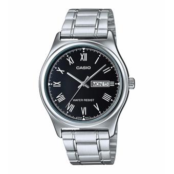 Casio Standard MTP-V006D-1B - Jam Tangan Pria - Silver Black - Stainless Steel  