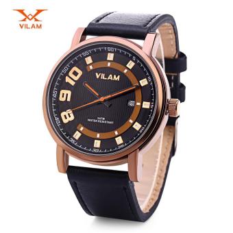 [CHAMPAGNE] VILAM V2032G Male Quartz Watch Japan Movt Luminous Pointer Date Display 3ATM Wristwatch - intl  