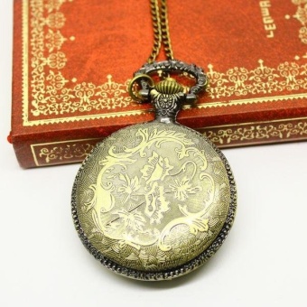 CHENGXINBU New Arrival vine pocket watch for woman hot sale bronze big round face Bronze quartz for ladies (as pic) - intl  