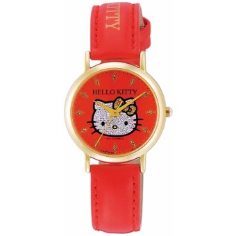 [Citizen Queue and Queue] CITIZEN Q & Q Watch Hello Kitty Analog Leather Belt made in Japan Lame Red 0009N004 Women's - intl  
