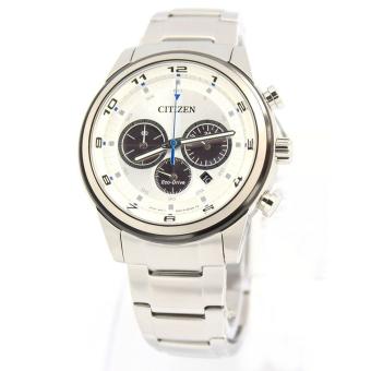 Citizen Watch Eco-Drive Chronograph Silver Stainless-Steel Case Stainless-Steel Bracelet Mens Japan NWT + Warranty CA4034-50A  