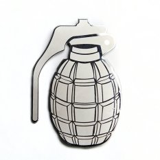 Cool Car 3D Sticker Auto Emblem Badge Grenade Logo Stainlesssteel Car Decal Exterior Decoration