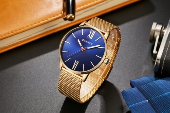 CURREN 8238 Quartz Watch Men's Watch Stainless Steel Watch Gold Blue - intl  