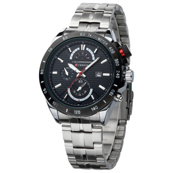 CURREN Men's Quartz Date Stainless Steel Wrist Watch (Black)  