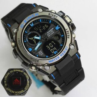 D-ziner Jam Tangan Sport Dual Time 8139 - Black Blue  