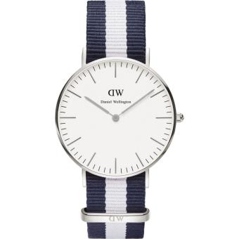 Daniel Wellington Classic Glasgow Eggshell White Dial Navy and White Nylon Ladies Watch  