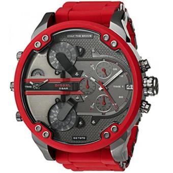 Diesel Mens DZini Daddy Red Silicone Wrap Watch - intl  