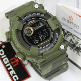 Digitec Jam Tangan Sport Digital 8250 Rubber Army Fishman Series - Hijau  