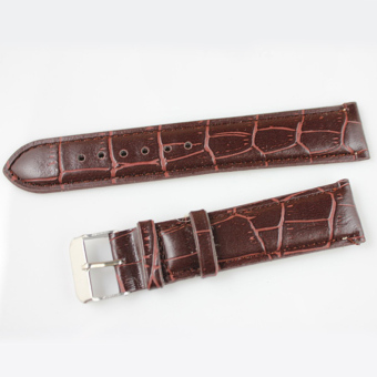 Durable High-grade PU leather Womens Mens Watch hand Strap 16MM-20MM Brown- - intl  