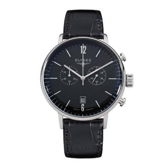 Elysee Male Watches Stentor Jam Tangan Pria - Hitam - Strap Leather Strap - 13277  