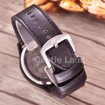 Leather Strap Source Jual Emerson Jam Tangan Pria Body Black Black Blue Dial .