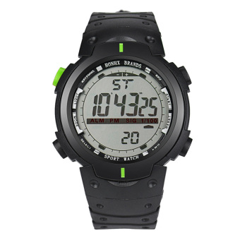 enED Digita Date iitary port Rubber Quartz Aar Waterproof (Green)  