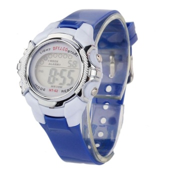 Fashion Children Digital LED Quartz Alarm Date Sports Wrist Watch BU - intl  