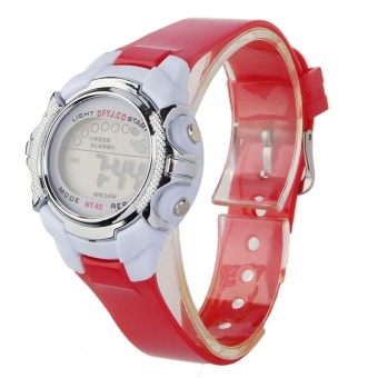 Fashion Children Digital LED Quartz Alarm Date Sports Wrist Watch RD - intl  