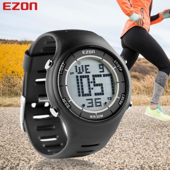 Fashion Men Sports Watches EZON Multifunctional Outdoor Sports Watches Waterproof Digital Watch (Black) - intl  