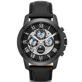 Fossil Jam Tangan Pria Fossil ME3028 Grant Automatic Black Leather Watch  