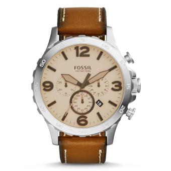 Fossil Nate Chronograph Light Brown Leather Watch, JR 1503  