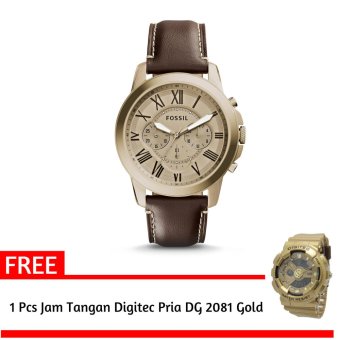 Fossil Watch - Jam Tangan Pria FS 5107 + Gratis 1 Pcs Jam Tangan Digitec Pria DG 2081 Gold  
