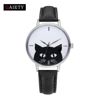 GAIETY Hot Sell Women Leather Band Analog Quartz Round Wrist Watch Watches G066 Black - intl  