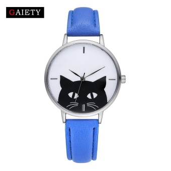 GAIETY Hot Sell Women Leather Band Analog Quartz Round Wrist Watch Watches G066 Blue - intl  