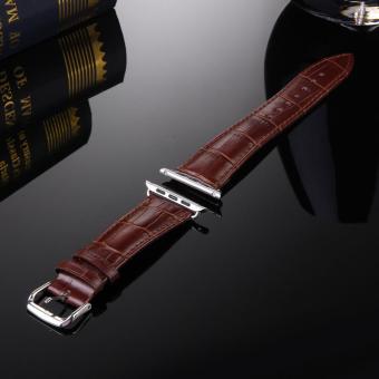 GAKTAI Unisex Replacement Leather Buckle Wrist Watch Strap Band Belt for iWatch Apple Watch 38MM - Brown - intl  