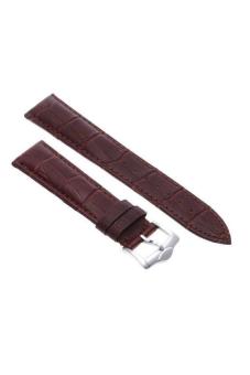 Generic 20mm Unisex Genuine Leather Watch Band Strap Bracelet Dark Brown Fashion  