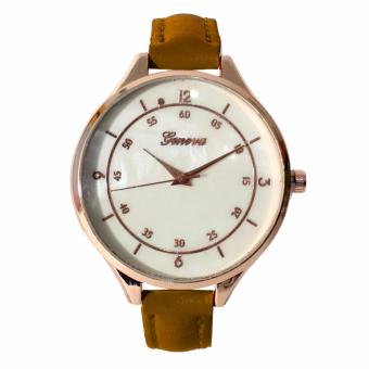 Geneva - Jam tangan fashion wanita analog -FIN 137 - Light brown  