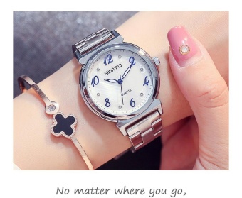 GIMTO GM409 Ladies Watch Metal Chain Cute Creative Shell Face Fashion Table Silver and Blue - intl  