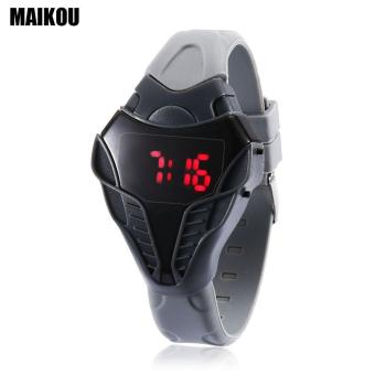 [GRAY] MAIKOU MK005 LED Digital Sports Watch Date Display Elapid Shape Dial Wristwatch - intl  