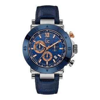GUESS COLLECTION Gc-1 SPORT X90013G7S - Chronograph - Jam Tangan Pria - Leather - Blue - Silver  