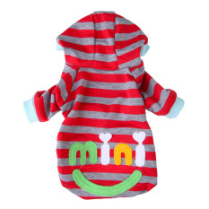 HAOFEI New Fashion Pet Dog Cat Mini Smile Strip Hoodies Puppy CoatClothesRed M - intl
