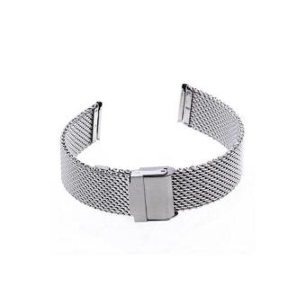 HDL Generic 18mm Unisex Mesh Steel Watch Band Strap Bracelet Safety Buckle Silver - Intl  