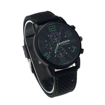 HDL New Mens Stainless Steel Luxury Sport Analog Quartz Clock Wrist Watch Green - Intl  