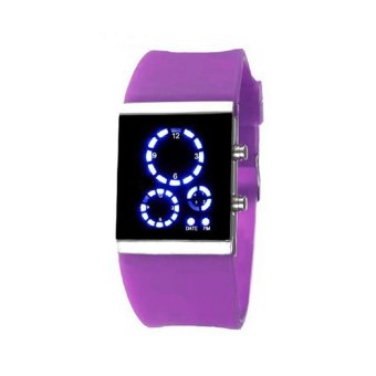 HDL Unisex Sports Silicone Digital LED Time Date Wrist Watch Purple - Intl  