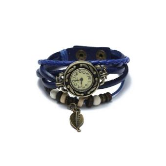 HDL Womens Blue Leather Bracelet Wrist Watch - Intl  