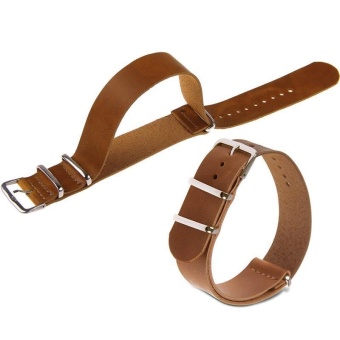High Quality Store New 18mm/20mm/22mm Leather Wrist Watch Band Strap Mens Stainless Steel Pin Buckle Dark Brown-20mm  