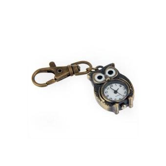 HKS Brass Owl Pocket Pendant Watch Key Chain Keyring 1.5x1â€? HOT  