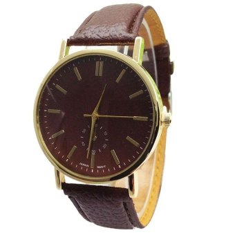 HKS Leather Woman Analog Quartz Wrist Watches Brown  