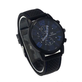 HKS New Mens Stainless Steel Luxury Sport Analog Quartz Clock Wrist Watch Blue  