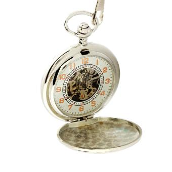 hoongos Men's retro semi-automatic mechanical pocket watch (White)  