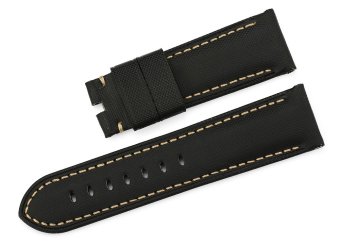 iStrap 24mm Fabric Tan Watch Band Black  